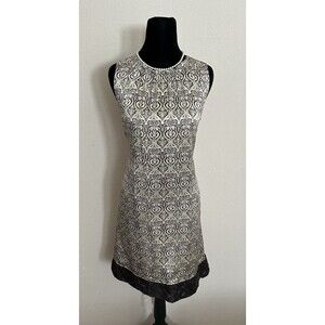 Antonio Melani 100% silk dress size 6 lime green and brown Boho Paisley StyleEUC